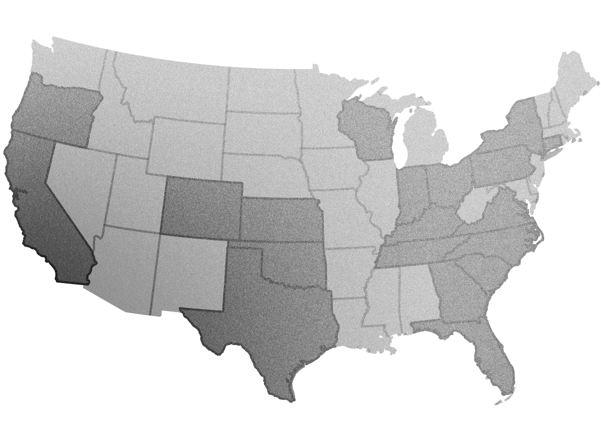 Gradient Image of a Map of The United States